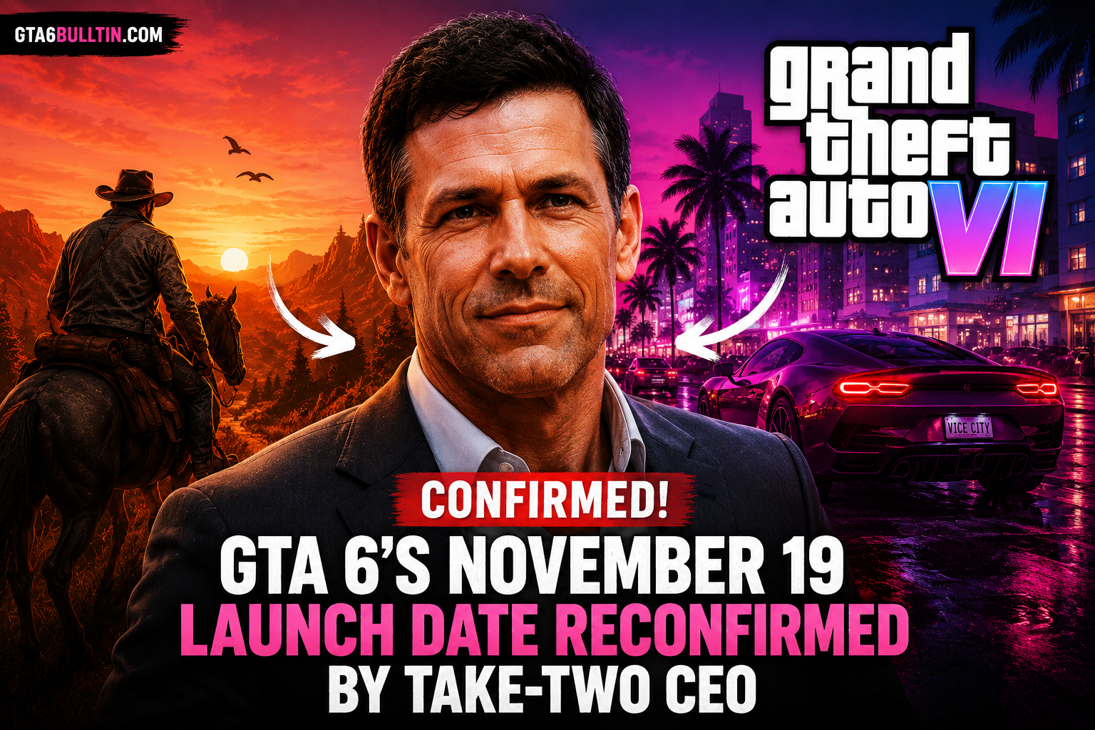 GTA 6's November 19 Launch Date Reconfirmed by Take-Two CEO