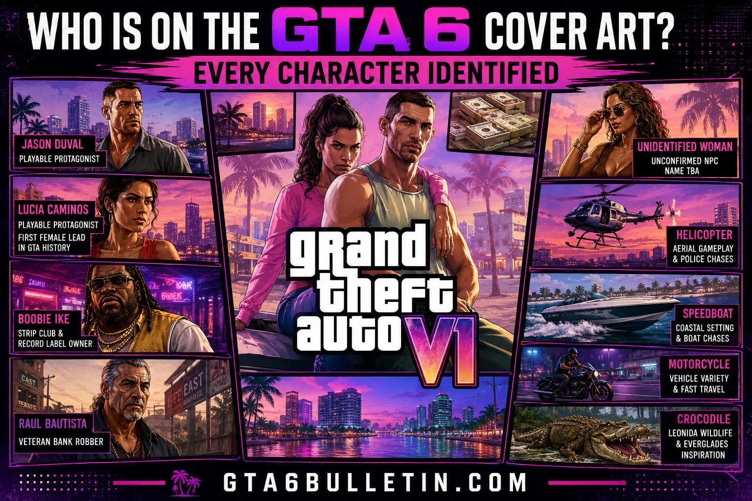 Who Is on the GTA 6 Cover Art? Every Character Identified
