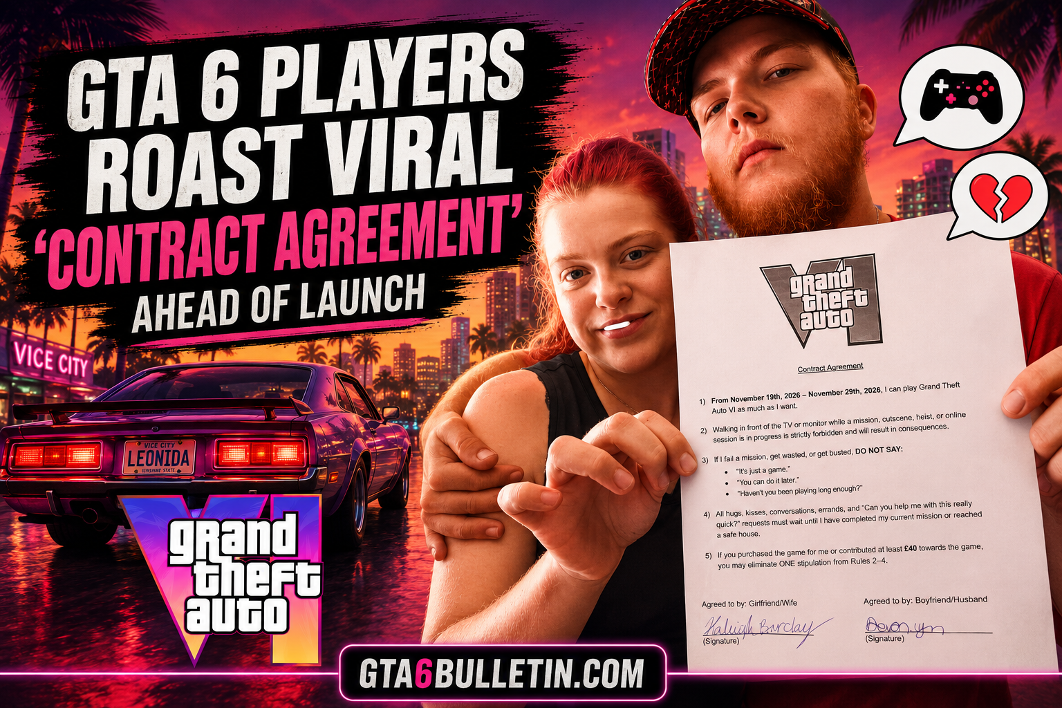 GTA Community Reacts to Couple’s Viral GTA 6 “Contract Agreement”